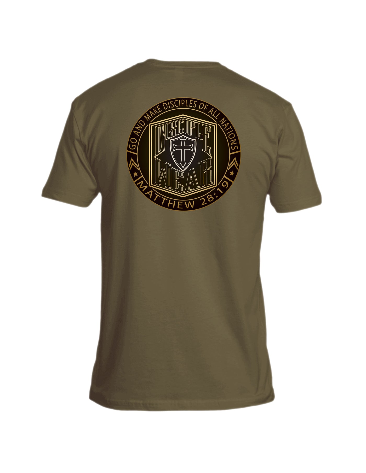 COMMISSIONED SEAL Mens Christian T Shirt  Back Tan