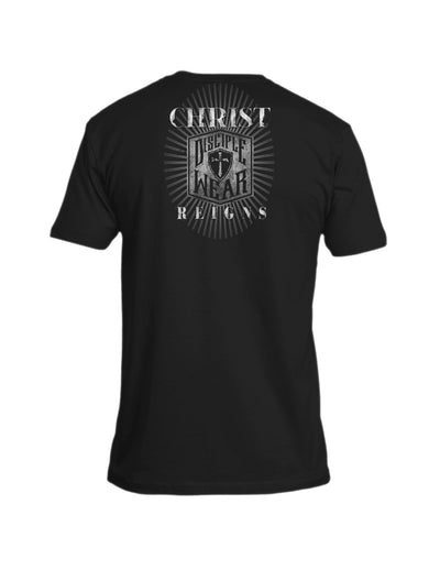 CHRIST REIGNS EAGLE CREST Mens Christian T Shirt back